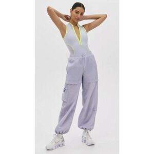 Tna Aritzia Santa Cruz Pale Violet Neon Zipper Bodysuit New Women’s Medium